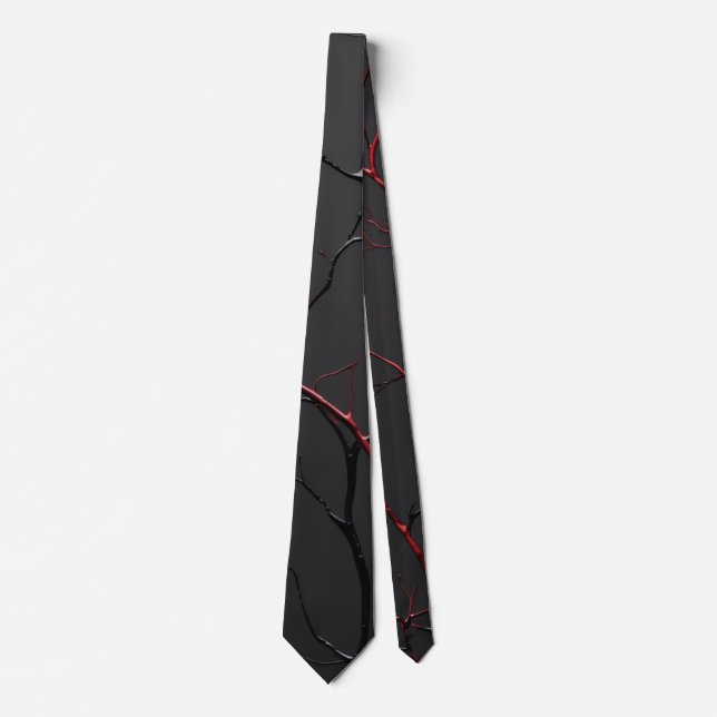 Cravate Veines noires et rouges (Devant)
