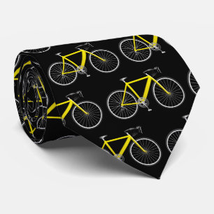 Cravate Vélo jaune sur noir