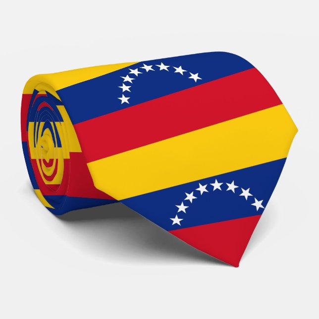 Cravate Venezuela : drapeau patriotique vénézuélien (Roulé)