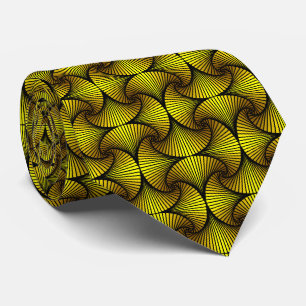 Cravate Ventilateur de pétoncle 3D Géométrique Jaune
