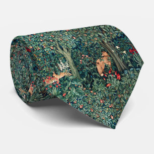 Cravate VERDURE, ANIMAUX FORESTIERS Renard rouge, Hares, F