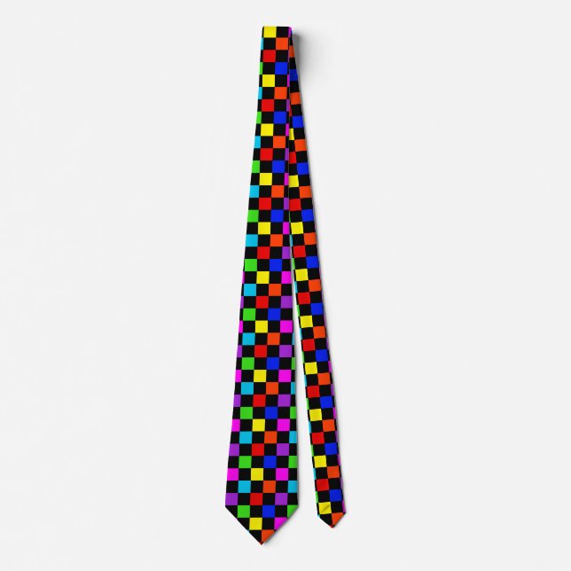 Cravate Vérificateur néon multicolore (Devant)