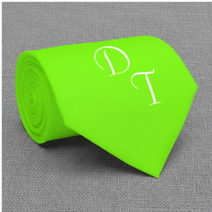 Cravate Vert fluorescent - vos monogrammes