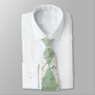 Cravate Vert Harlequin Floral Script Vintage