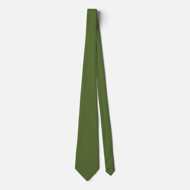 Cravate vert olive foncé -couleur solide (Devant)