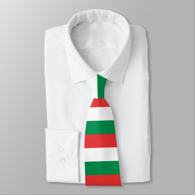 Cravate verte, rouge et blanche (Attaché)