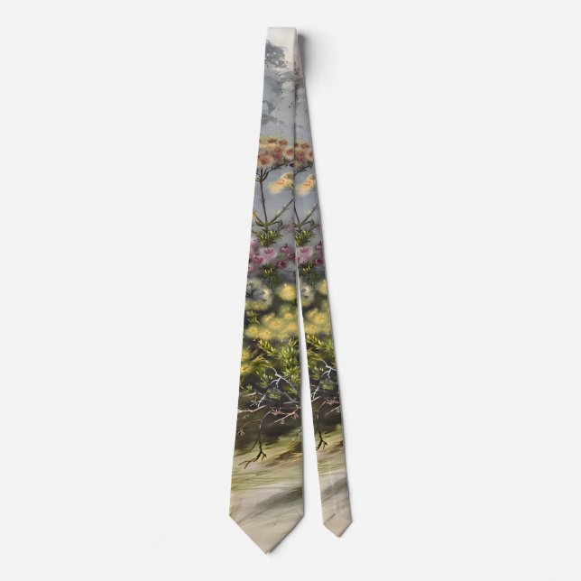 Cravate Verticordia Aquarelles Florales, Meilleurs Cadeaux (Devant)