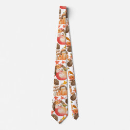 Cravate Vibes d'automne Motif Porcupine