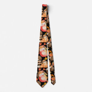 Cravate Vibes d'automne Motif Porcupine Black BG