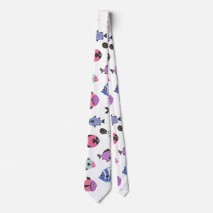Cravate Vibrant multicolore Playful Fish Ocean Motif