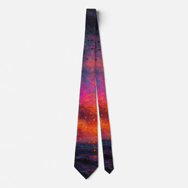 Cravate Vibrant Ocean Sunset 2 (Devant)
