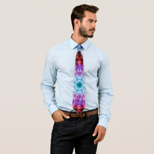 Cravate Vibrant Tie Dye Kaleidoscope Rainbow Mandala