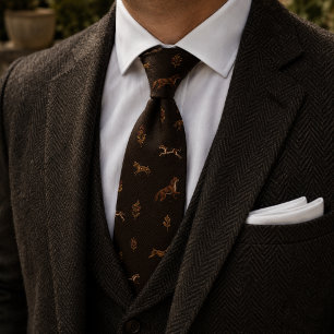 Cravate Vieux Argent Équestre Renard Chasse Tweed Hareng