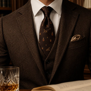 Cravate Vieux Argent Whiskey Chien Gentleman's Club Herrin