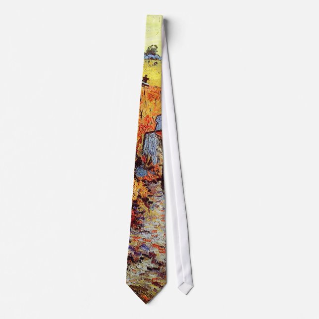 Cravate Vignoble rouge Van Gogh Art (Devant)
