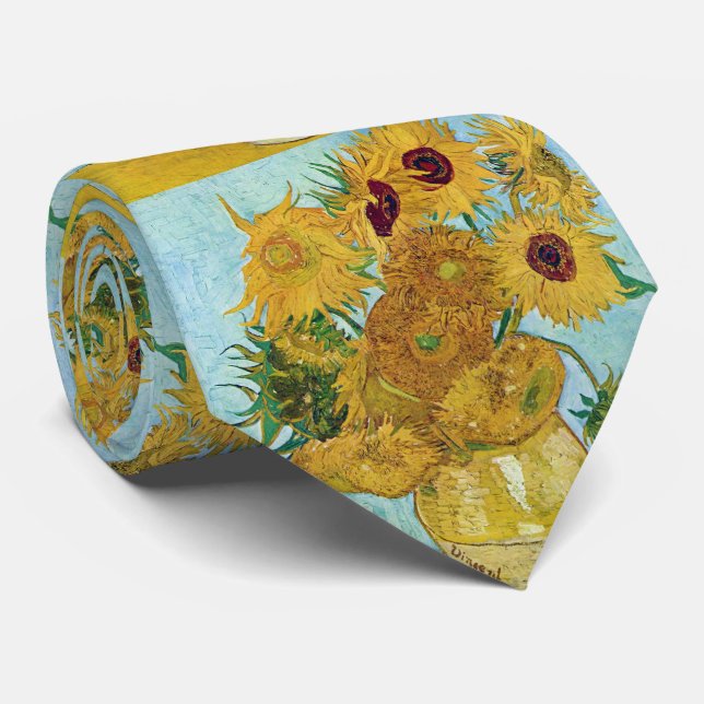 Cravate Vincent Willem van Gogh, sunflower (Roulé)