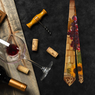 Cravate Vineyard or Wine Theme Tie