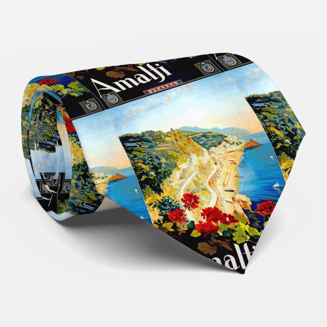 Cravate Vintage Amalfi Italie Europe Travel (Roulé)