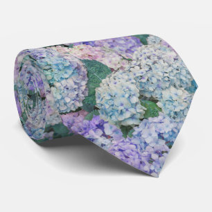Cravate Vintage Blue Hydrangea Floral Mariage