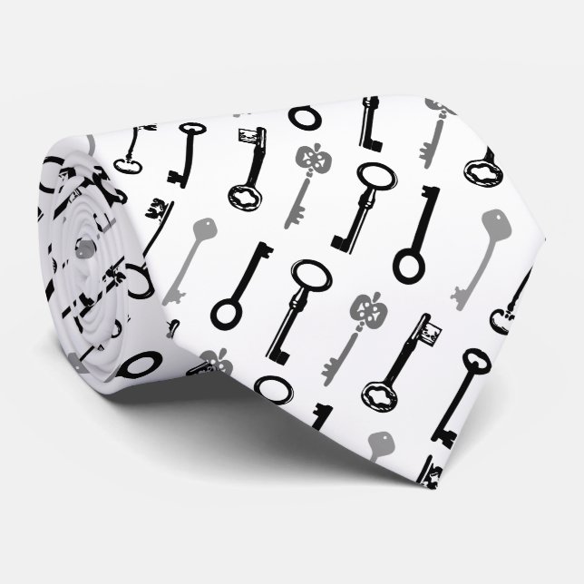 Cravate vintage de fausses clés (Roulé)