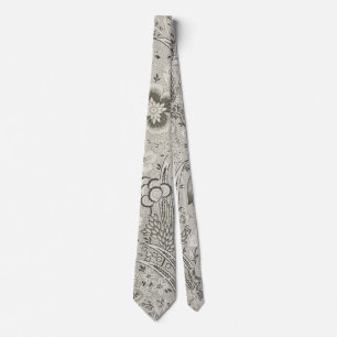 Cravate vintage Floral Art Grey