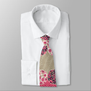Cravate Vintage Floral Motif marocain rose