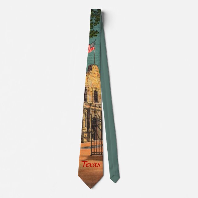 Cravate vintage Texas Alamo (Devant)