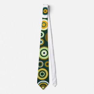 Cravate Vintage Vert Cinquante Art Abstrait