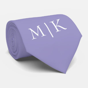 Cravate Violet et Blanc Monogramme Moderne