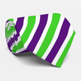 Cravate [Violet et vert] Bandes étroites