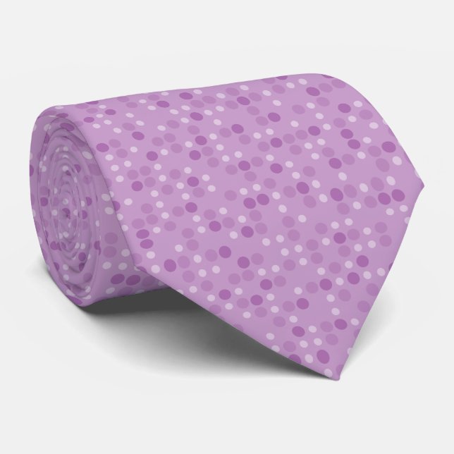 Cravate Violet Polka Dots (Roulé)
