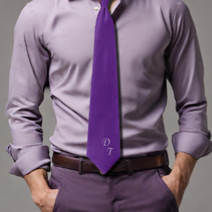 Cravate violet royal - monogrammed