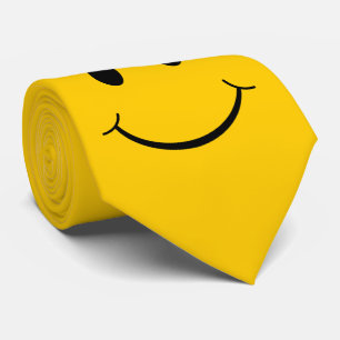 Cravate Visage Jaune Heureux Classique des Années 70
