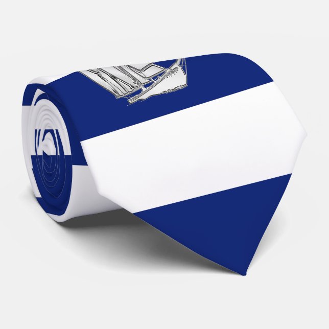 Cravate Voilier de chrome sur les rayures nautiques de (Roulé)