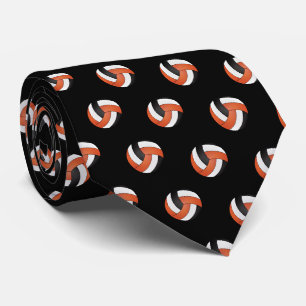 Cravate Volley-ball orange, blanc et noir