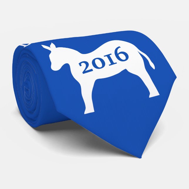 Cravate Vote Démocrate Donkey Blue Man's Neck (Roulé)