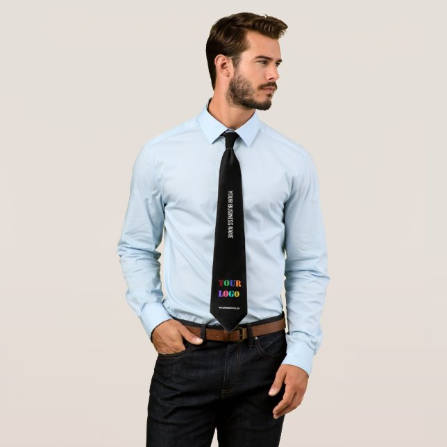 Cravate Votre Logo Nom Site Web Société promotionnelle Nec (En situation)