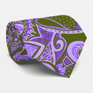 Cravate Voyage d'onde Floral Paisley Imprimé à deux côtés