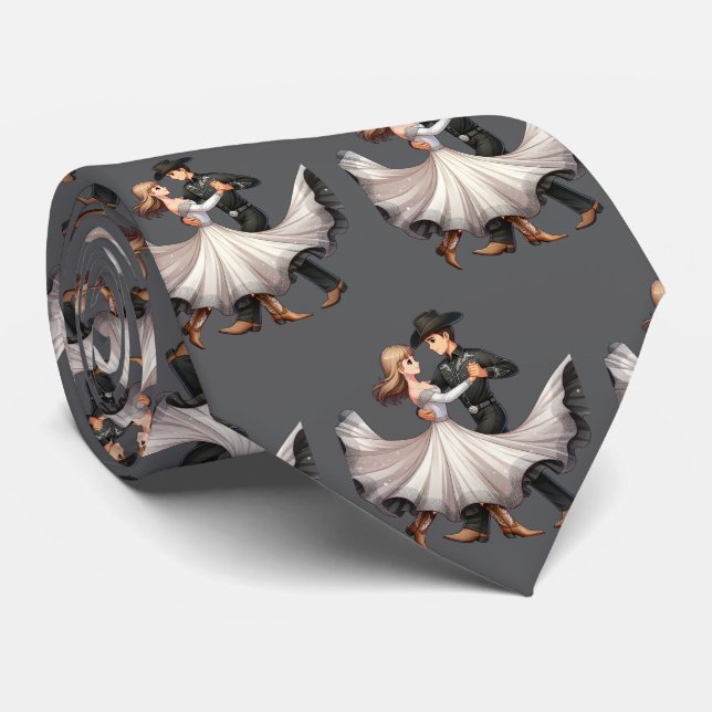 Cravate Waltz Western Couple Dancing (Roulé)