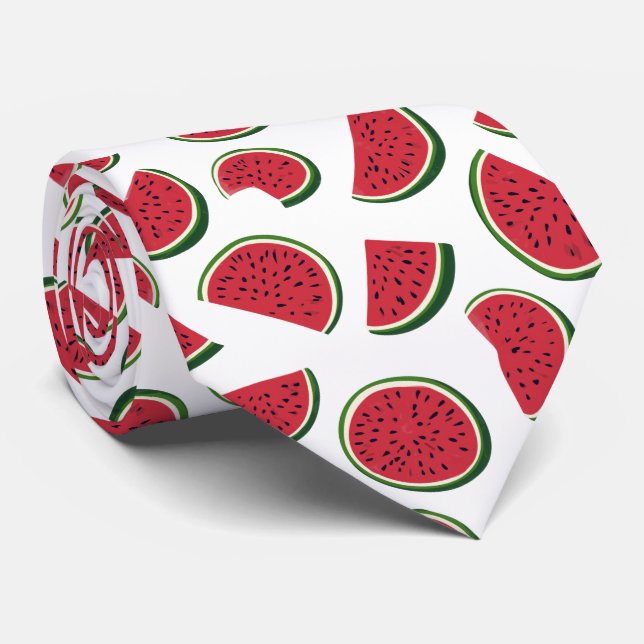 Cravate Watermelon Slice Summer Pattern (Roulé)