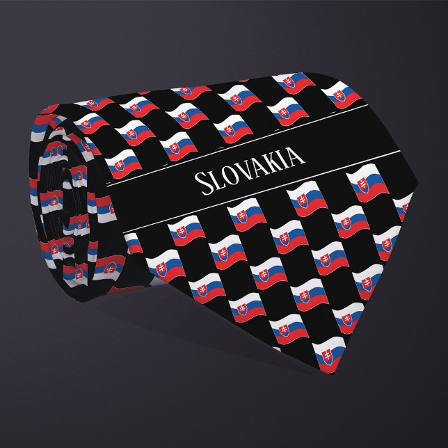 Cravate Wavy Slovakia Flag Pattern  (Créateur téléchargé)