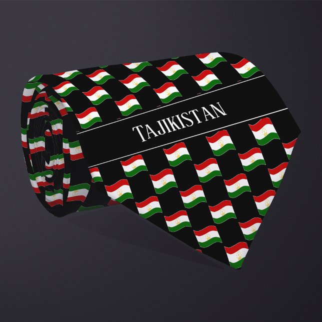Cravate Wavy Tajikistan Flag Pattern  (Créateur téléchargé)