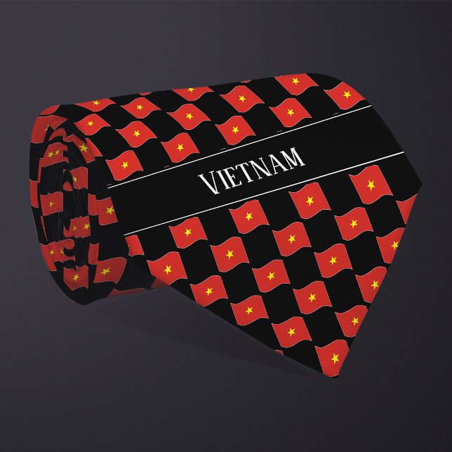 Cravate Wavy Vietnam Flag Pattern  (Créateur téléchargé)