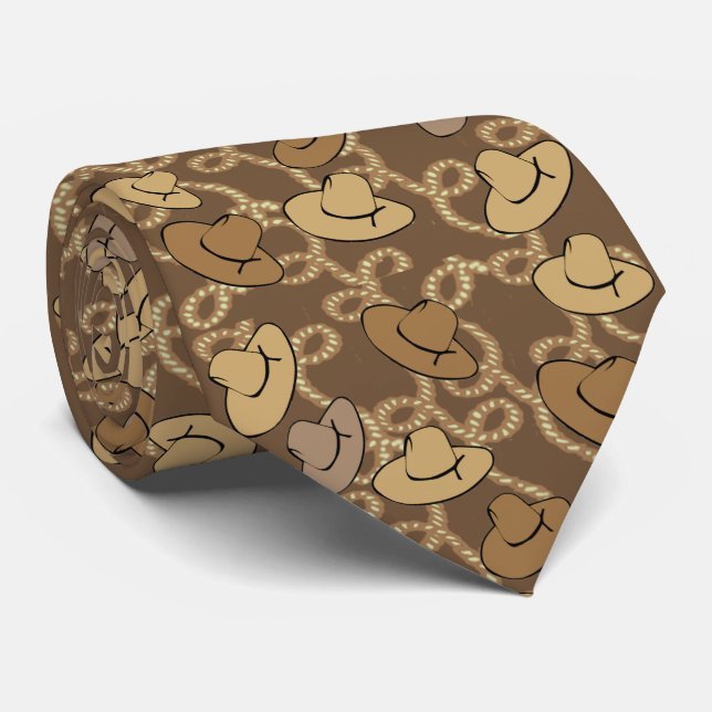 Cravate Western Cowboy et Lassos Necktie (Roulé)