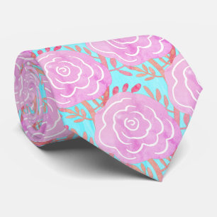 Cravate Whimsical Bold Roses colorés