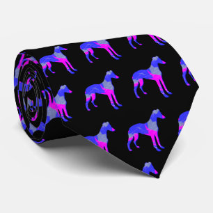 Cravate Whippet/Italien Greyhound Dog Silhouette P&B Noir