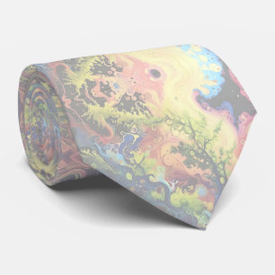 Cravate Whispers of Silk Dreamy Organic Shapes in Green