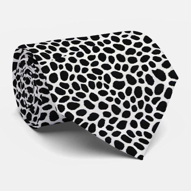 Cravate White Leopard Elégante Collection de luxe tendance (Roulé)