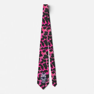 Cravate Wild Me Tiger noir et rose