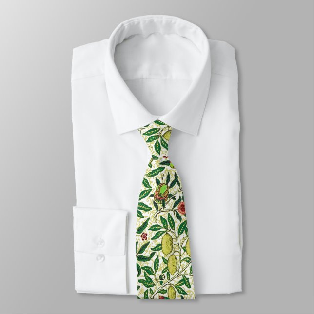 Cravate William Morris Fruit exotique, Citron jaune (Attaché)